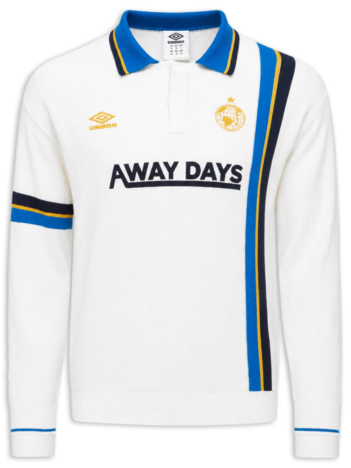 Polo Masculina LS Knitted Football – Branco Umbro