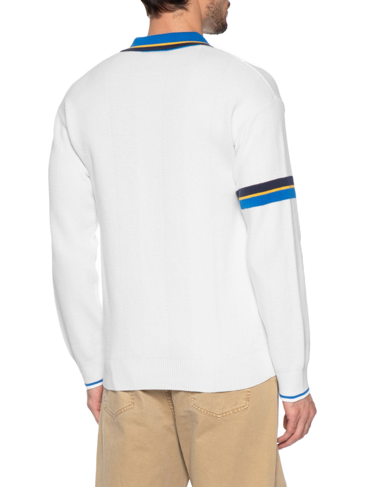 Polo Masculina LS Knitted Football – Branco Umbro