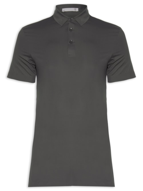 Polo Masculina Malha Casual - Cinza