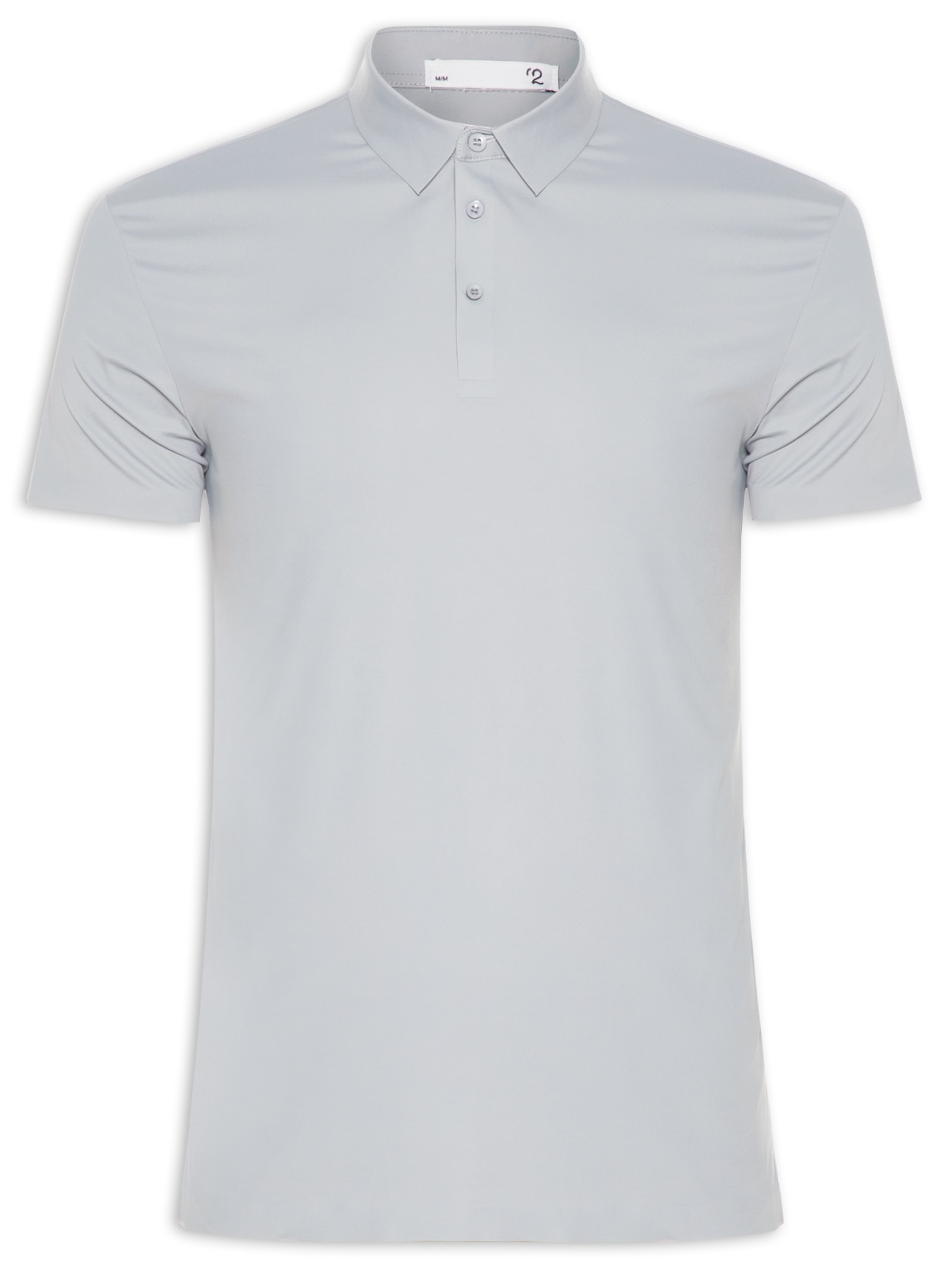 2 Essential - Polo Masculina Malha Casual - Cinza