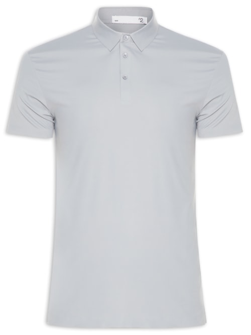 Polo Masculina Malha Casual - Cinza