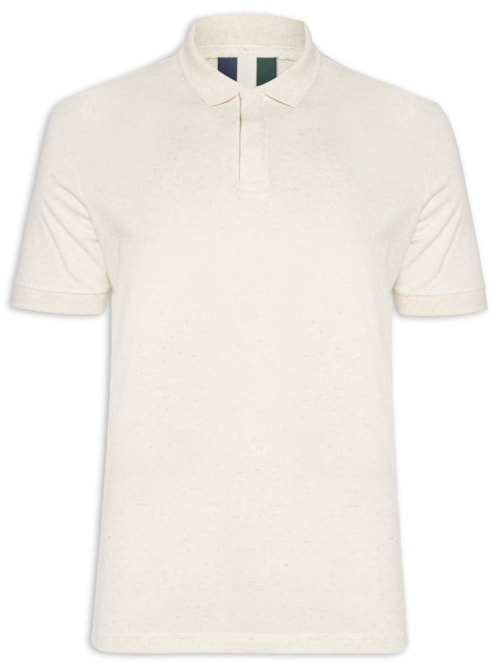 Polo Masculina Malha Favo Linho – Off White
