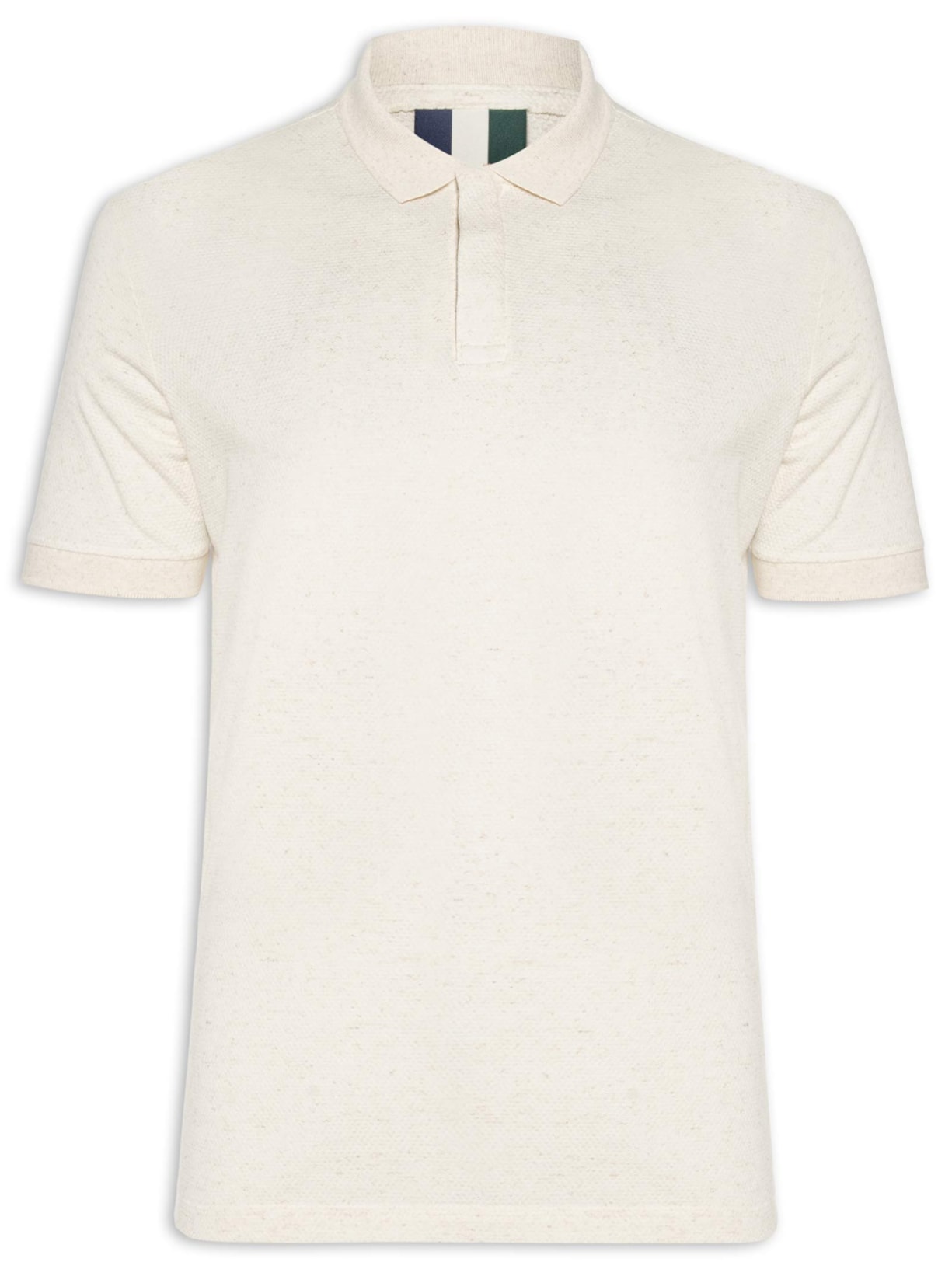 Polo Masculina Malha Favo Linho Off White Reserva