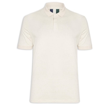 Polo Masculina Malha Favo Linho – Off White