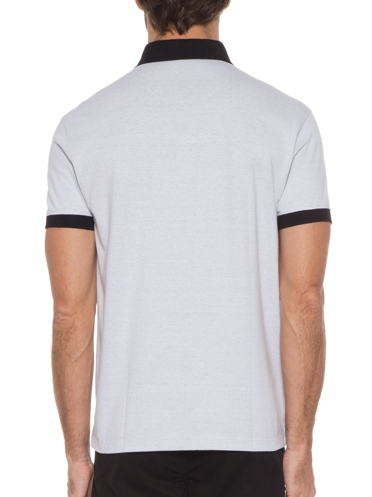 Polo Masculina Malha Friso Duplo Branco Jab