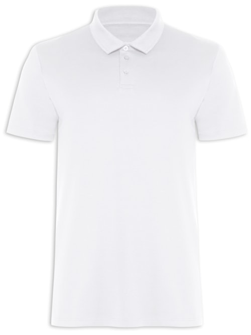 Polo Masculina Malha Pima - Branco