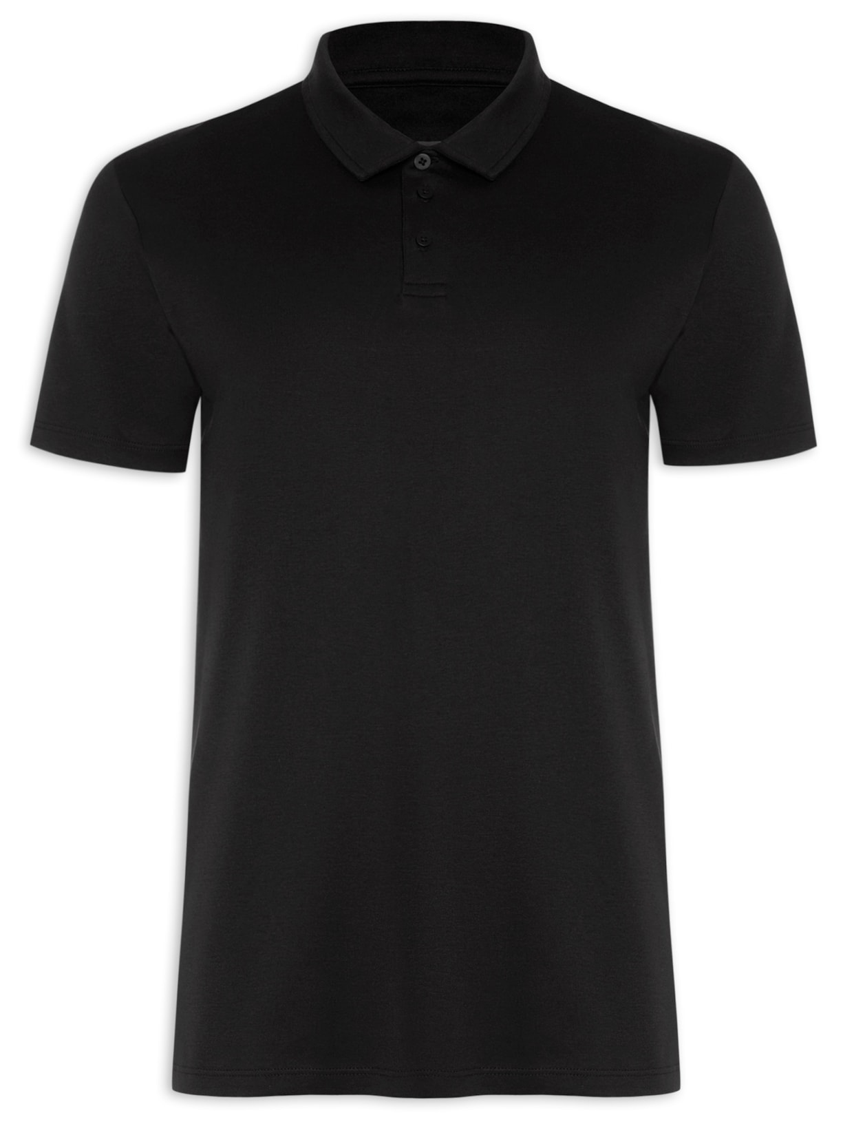 Polo Masculina Malha Pima - Preto