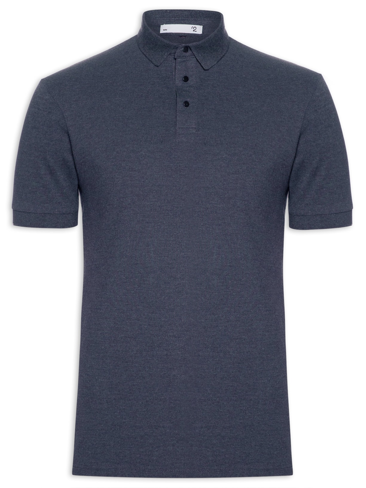 Polo Masculina Malha Piquet Básica - Azul
