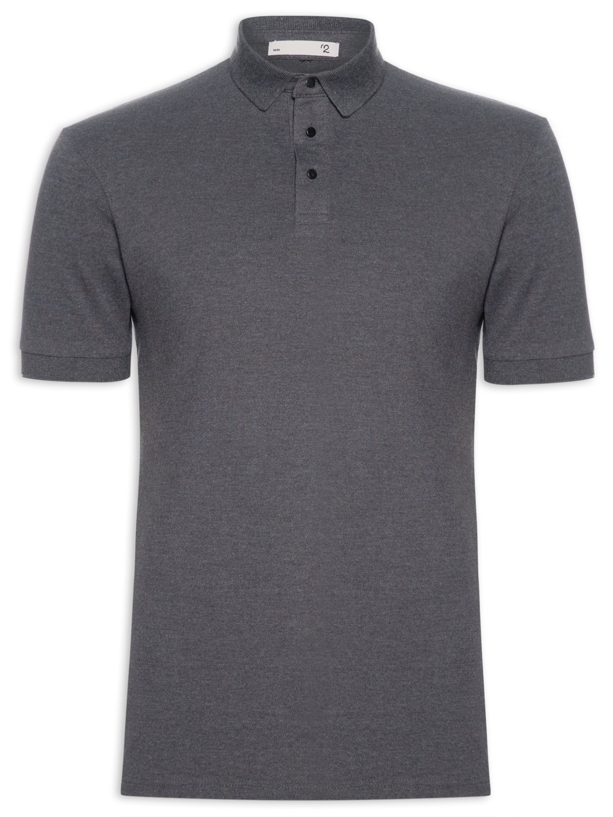 Polo Masculina Malha Piquet Básica - Cinza