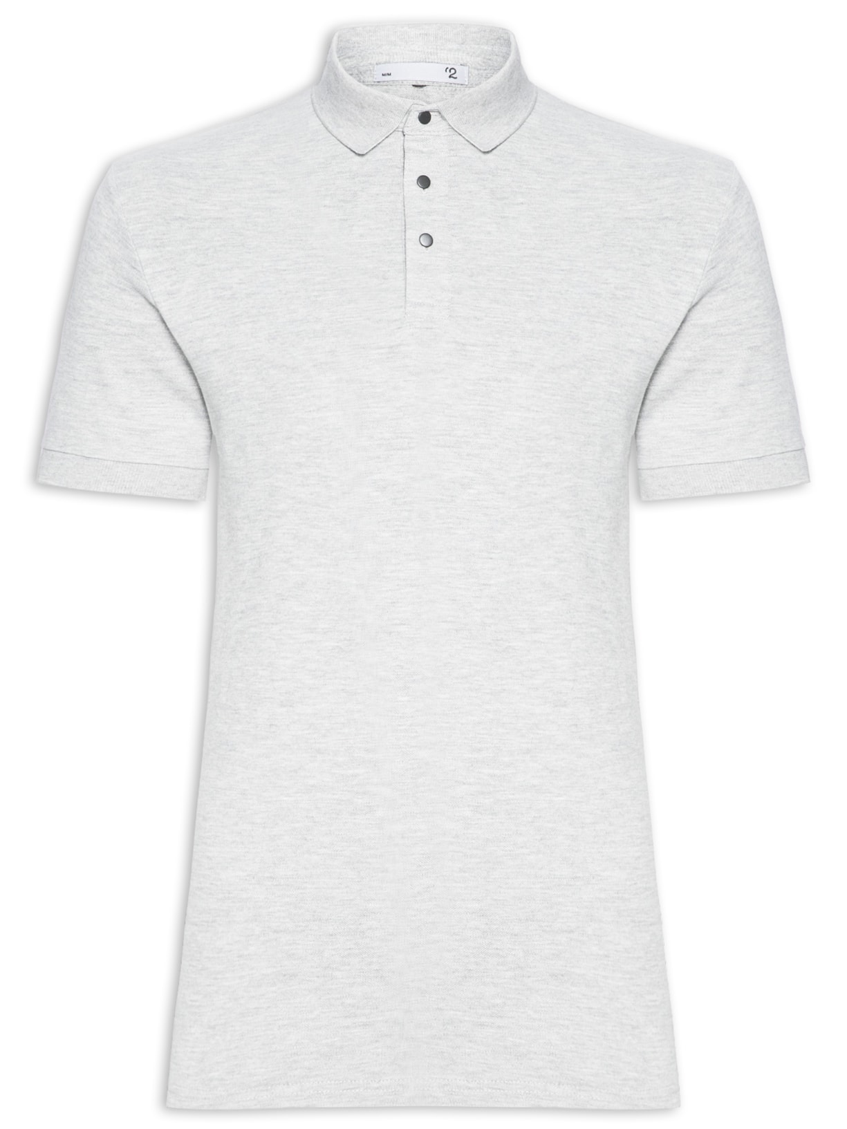 Polo Masculina Malha Piquet Básica - Cinza