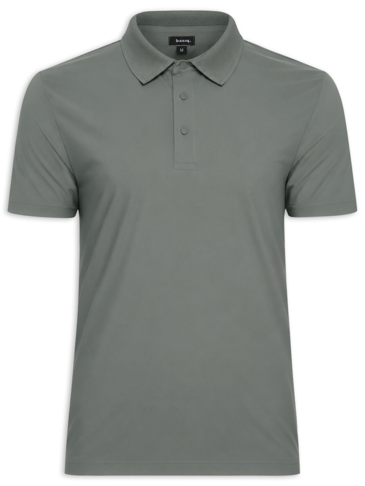 Polo Masculina Malha Sem Costura Verde Basiq Men