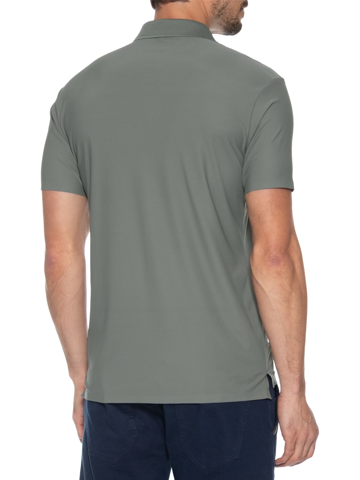Polo Masculina Malha Sem Costura Verde Basiq Men