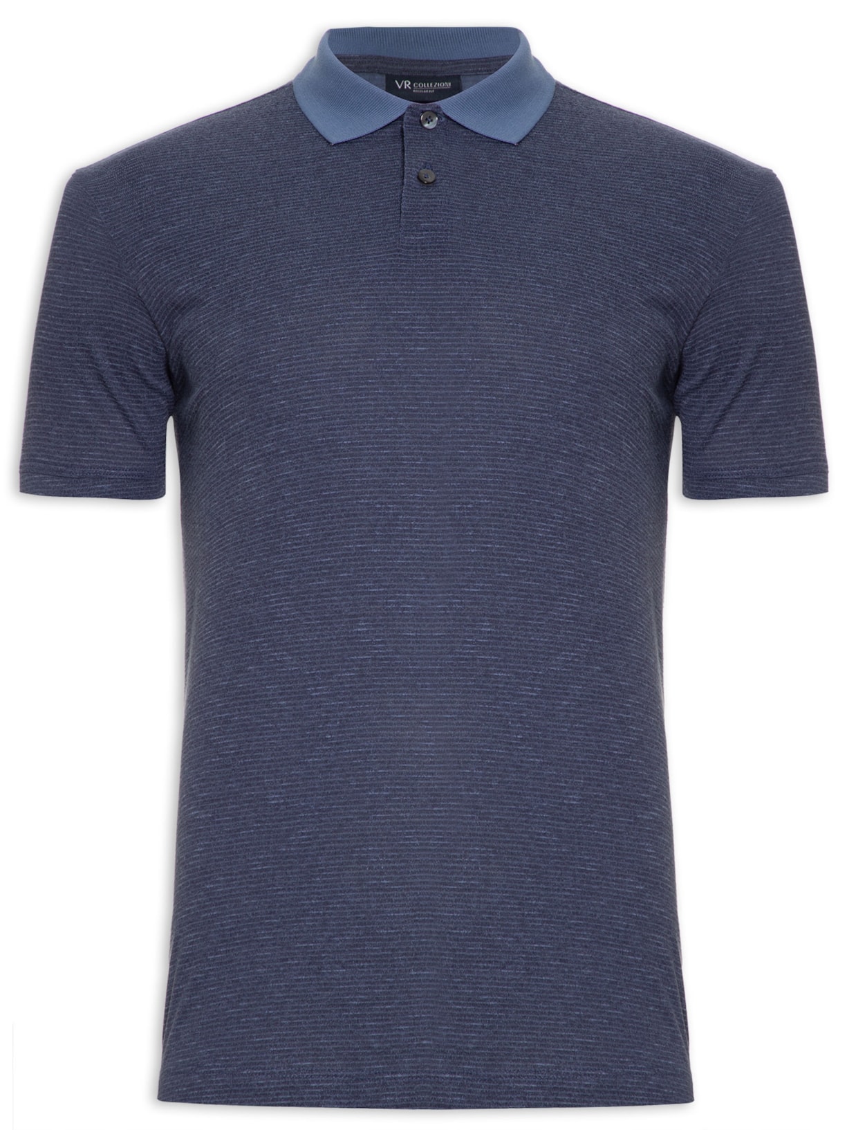 Polo Masculina Malha Texture Stripe - Azul