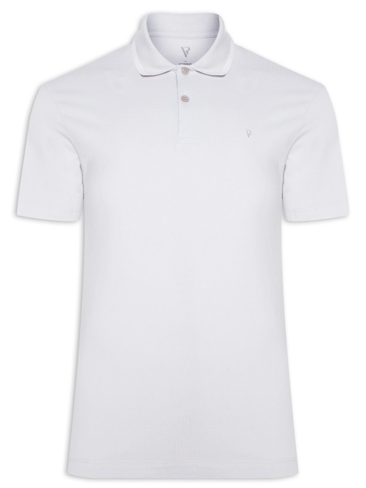 Polo Masculina Manga Curta 3 Frisos - Cinza