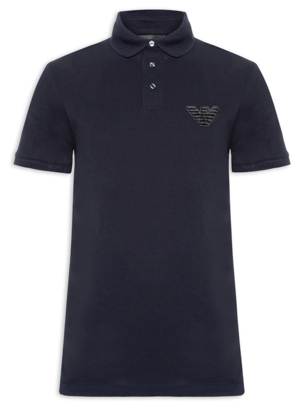 Polo Masculina Manga Curta Aguia EA Bordado Azul Emporio Armani
