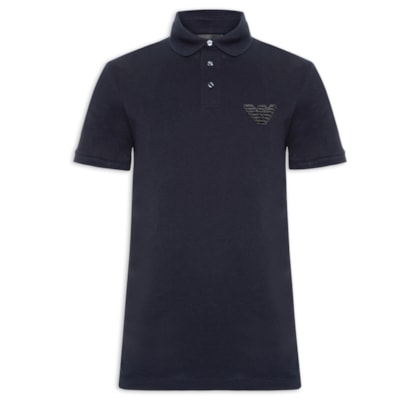Polo Masculina Manga Curta Aguia EA Bordado - Azul