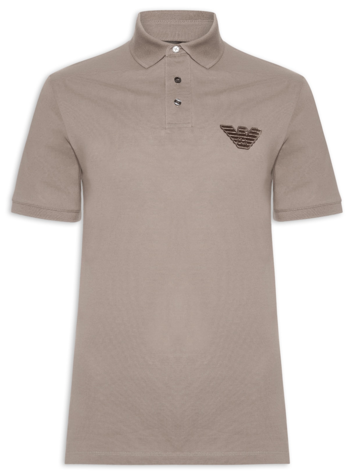 Polo Masculina Manga Curta Aguia EA Bordado - Bege