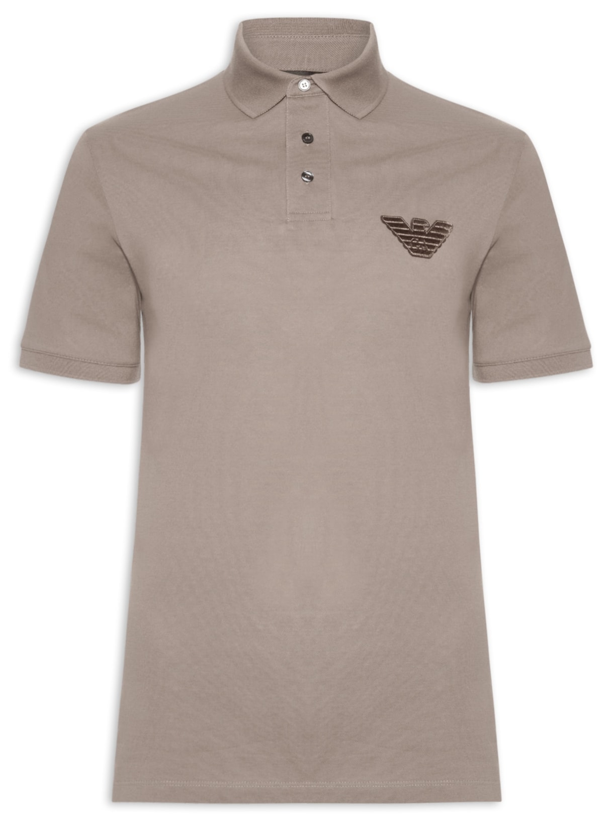 Polo Masculina Manga Curta Aguia EA Bordado Bege Emporio Armani