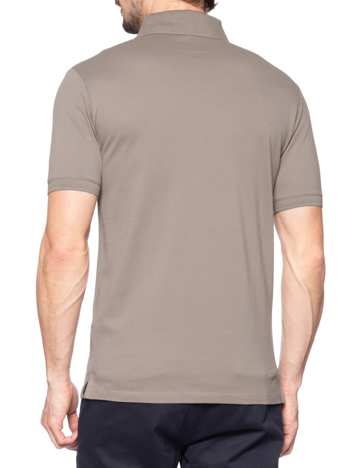 Polo Masculina Manga Curta Aguia EA Bordado Bege Emporio Armani