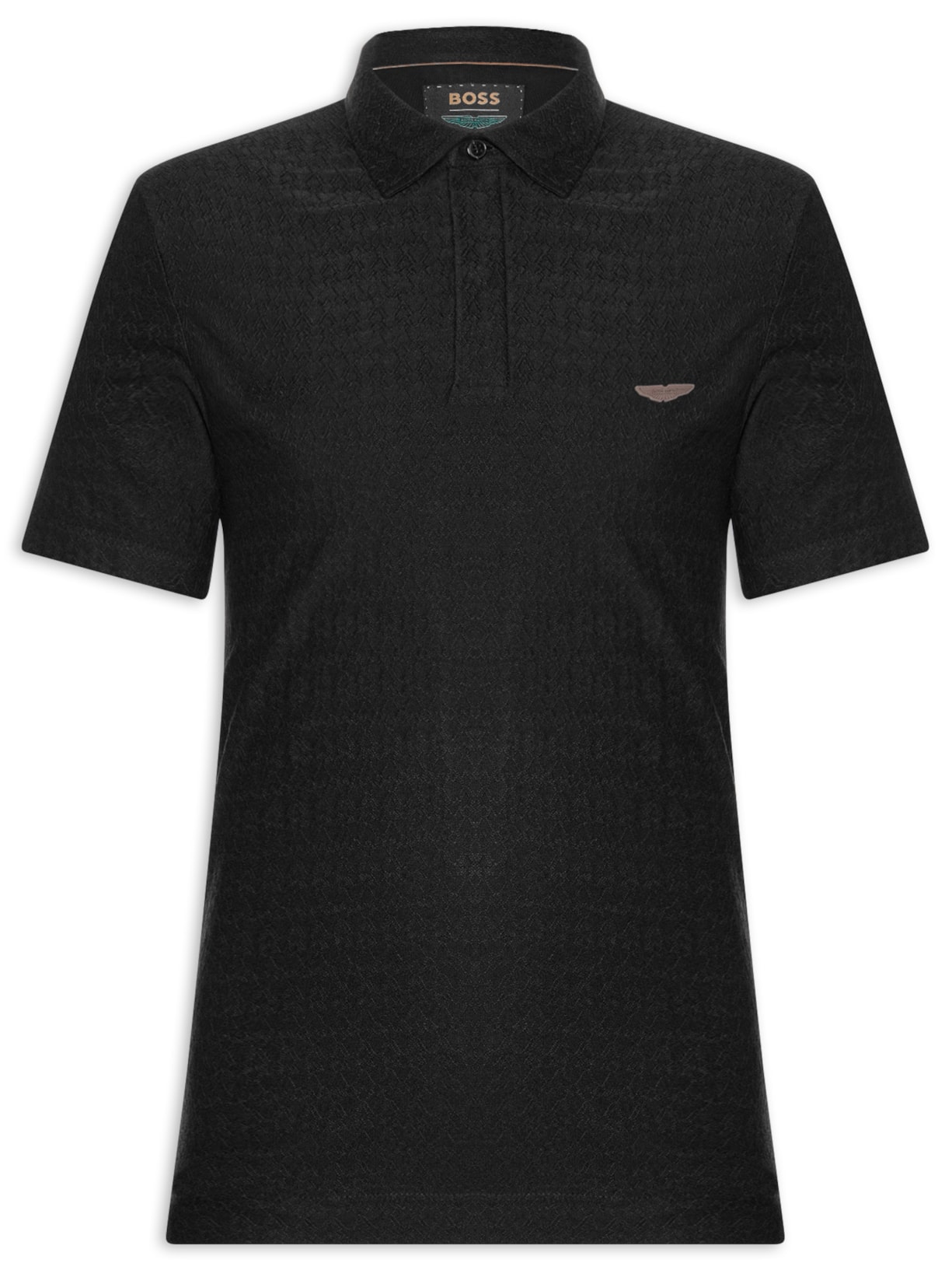 Polo Masculina Manga Curta Aston Martin L-Tracy - Preto