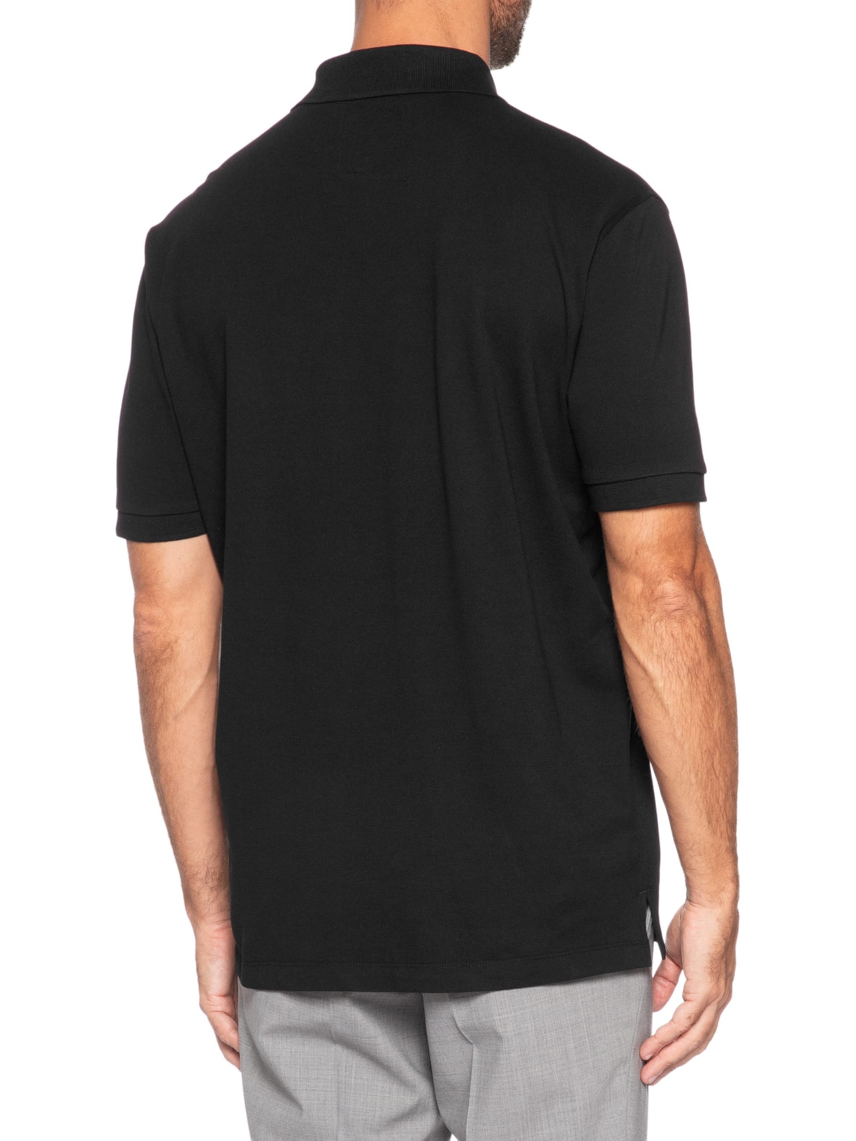 Pólo Masculina Manga Curta AX Bordado Lateral Preto Armani Exchange