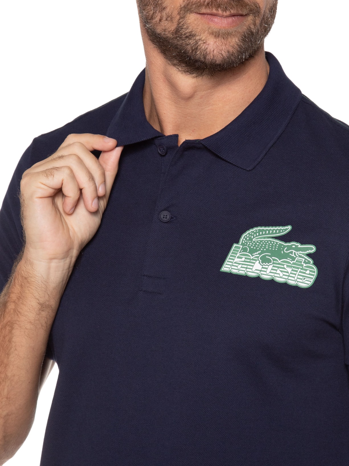 Polo Masculina Manga Curta Lacoste Azul - Main Image