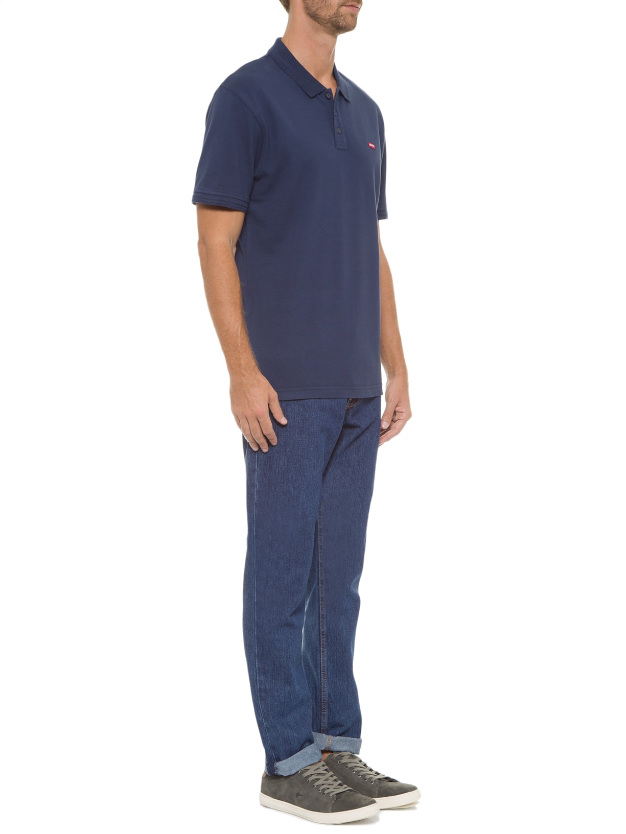 Polo Masculina  Manga Curta Azul Levi's