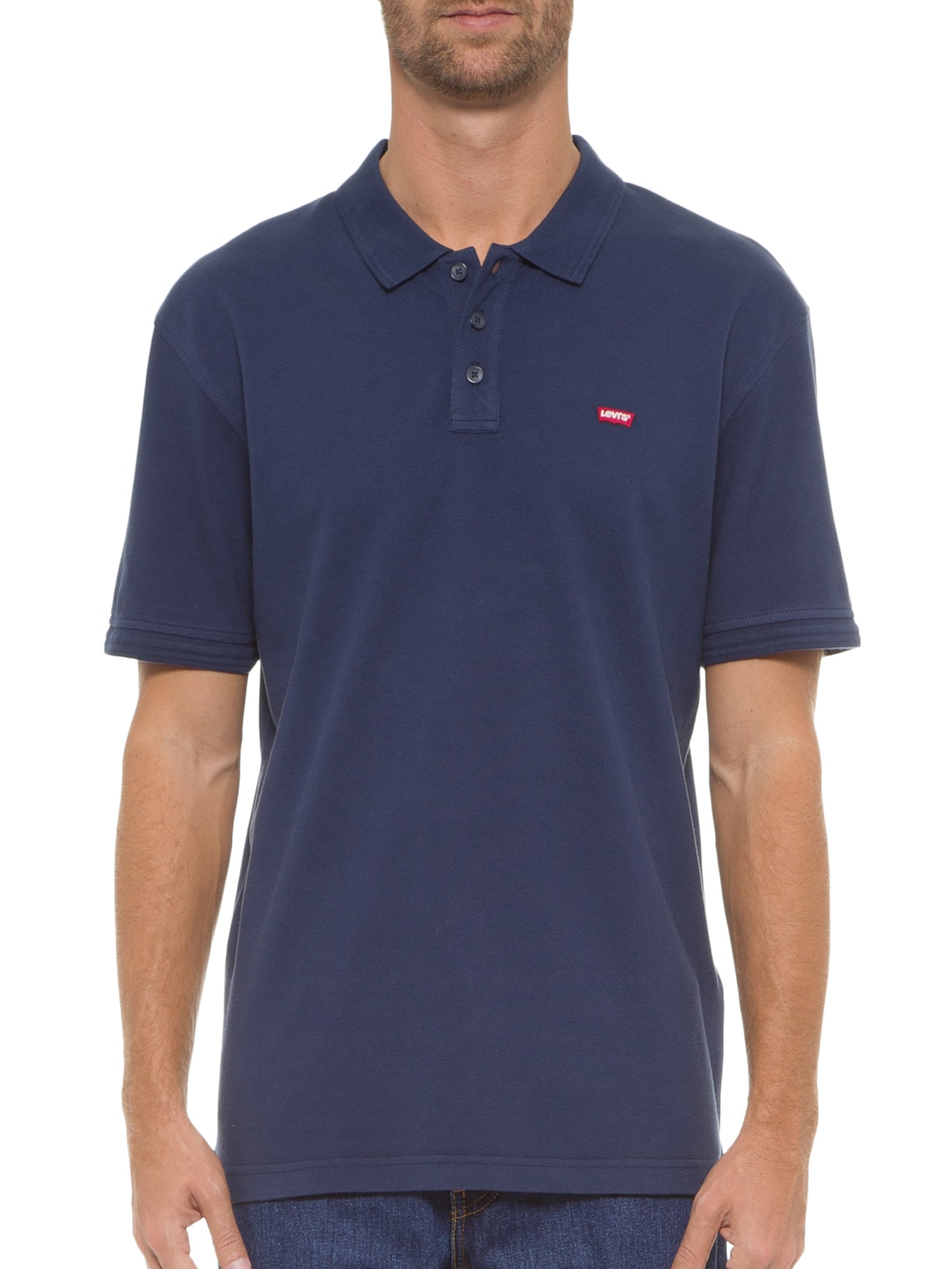 Polo Masculina  Manga Curta Azul Levi's