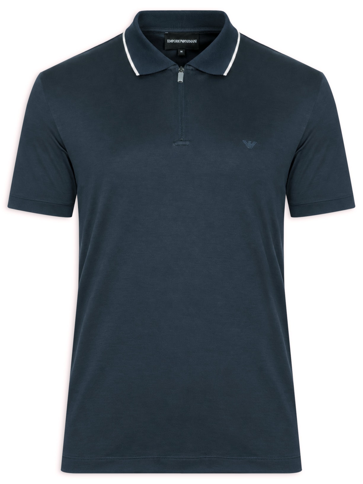 Polo Masculina Manga Curta Azul Emporio Armani