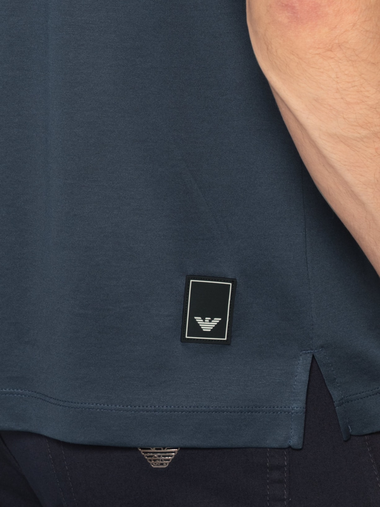 Polo Masculina Manga Curta Azul Emporio Armani