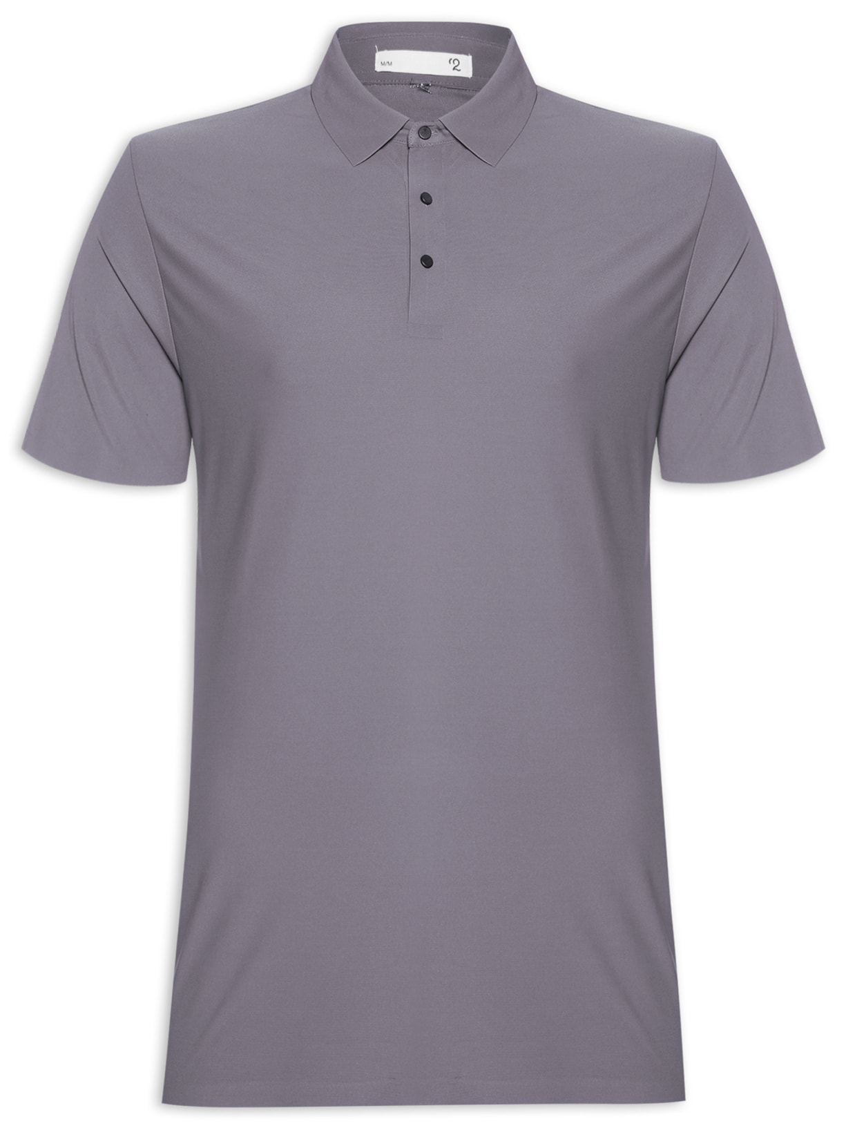 Polo Masculina Manga Curta Básica - Cinza