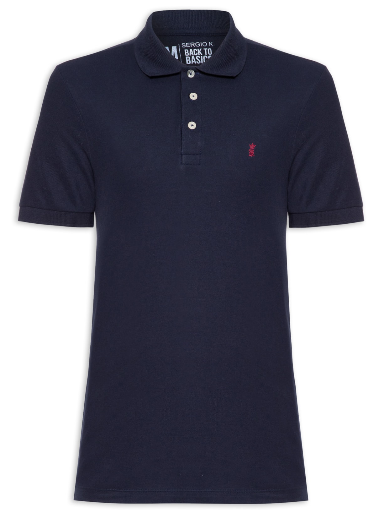 Polo Masculina Manga Curta Básica Piquet - Azul