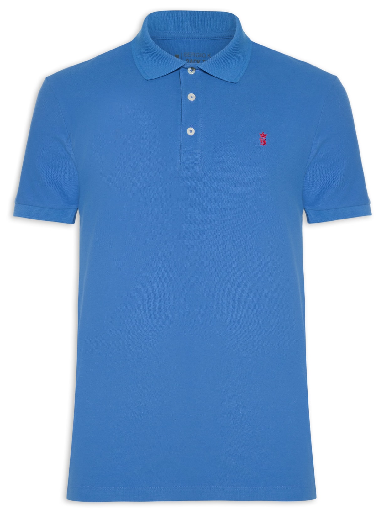 Polo Masculina Manga Curta Básica Piquet - Azul