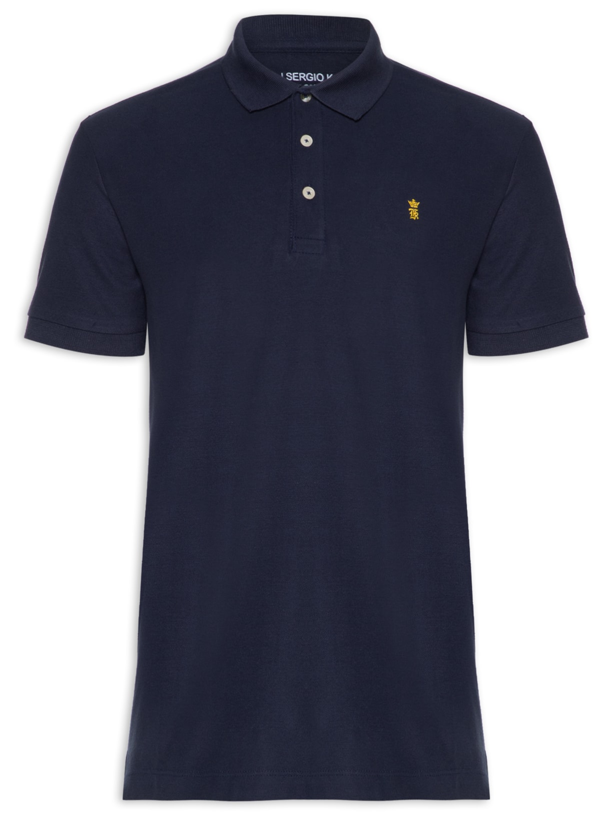 Polo Masculina Manga Curta Básica Piquet - Azul