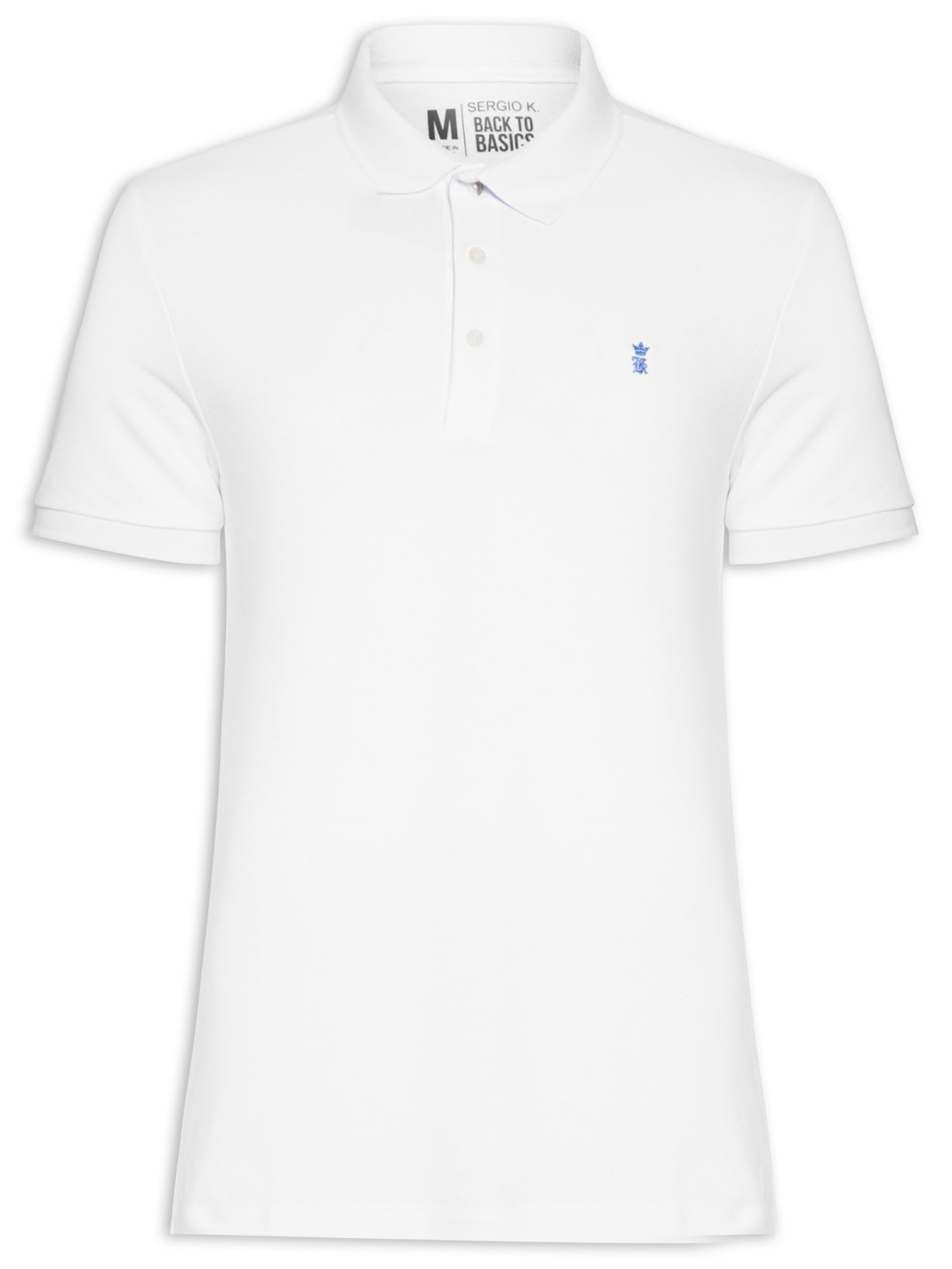 Polo Masculina Manga Curta Básica Piquet - Branco