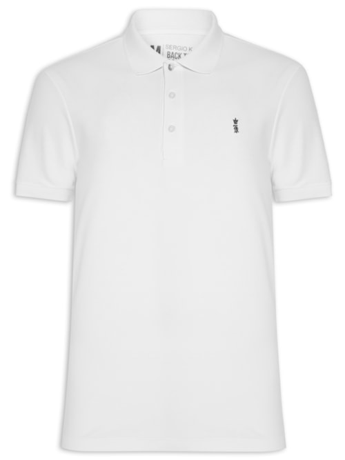Polo Masculina Manga Curta Básica Piquet - Branco
