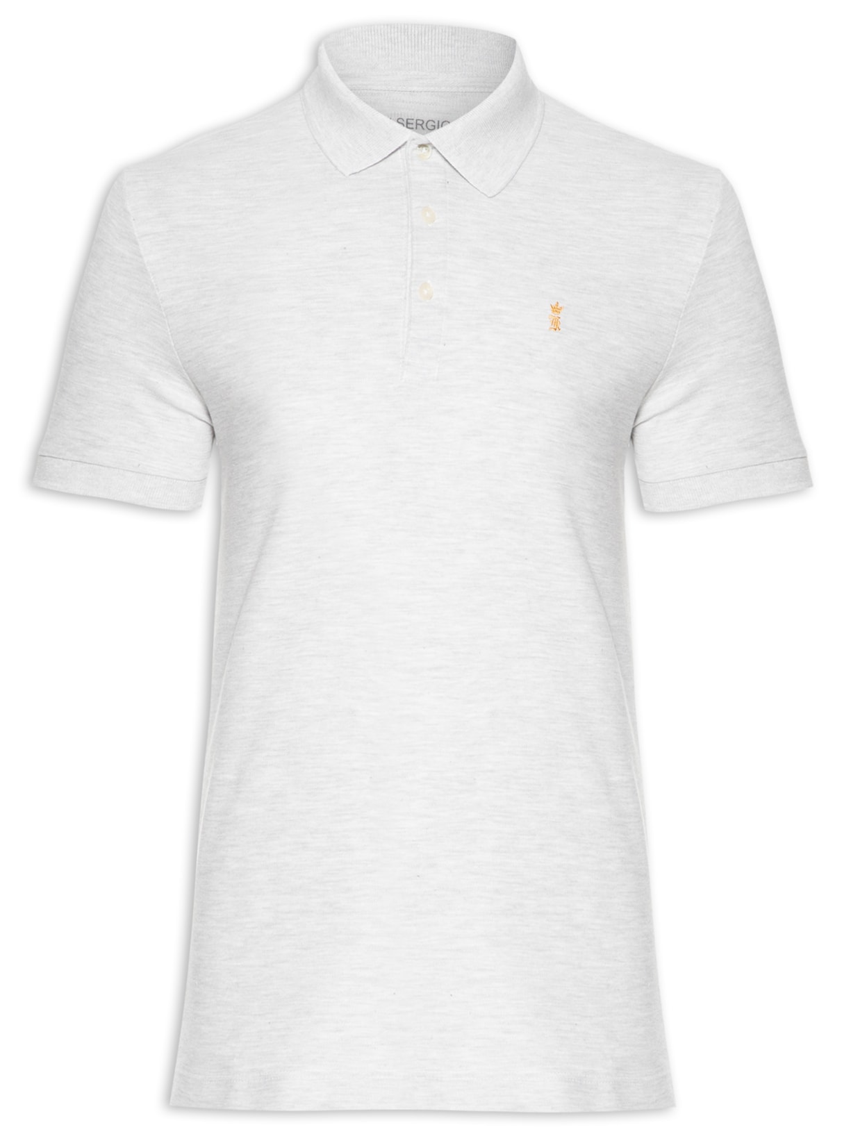 Polo Masculina Manga Curta Básica Piquet Cinza Sergio K
