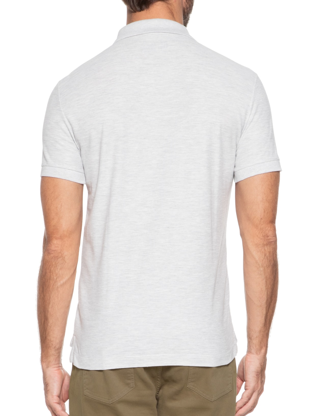 Polo Masculina Manga Curta Básica Piquet Cinza Sergio K