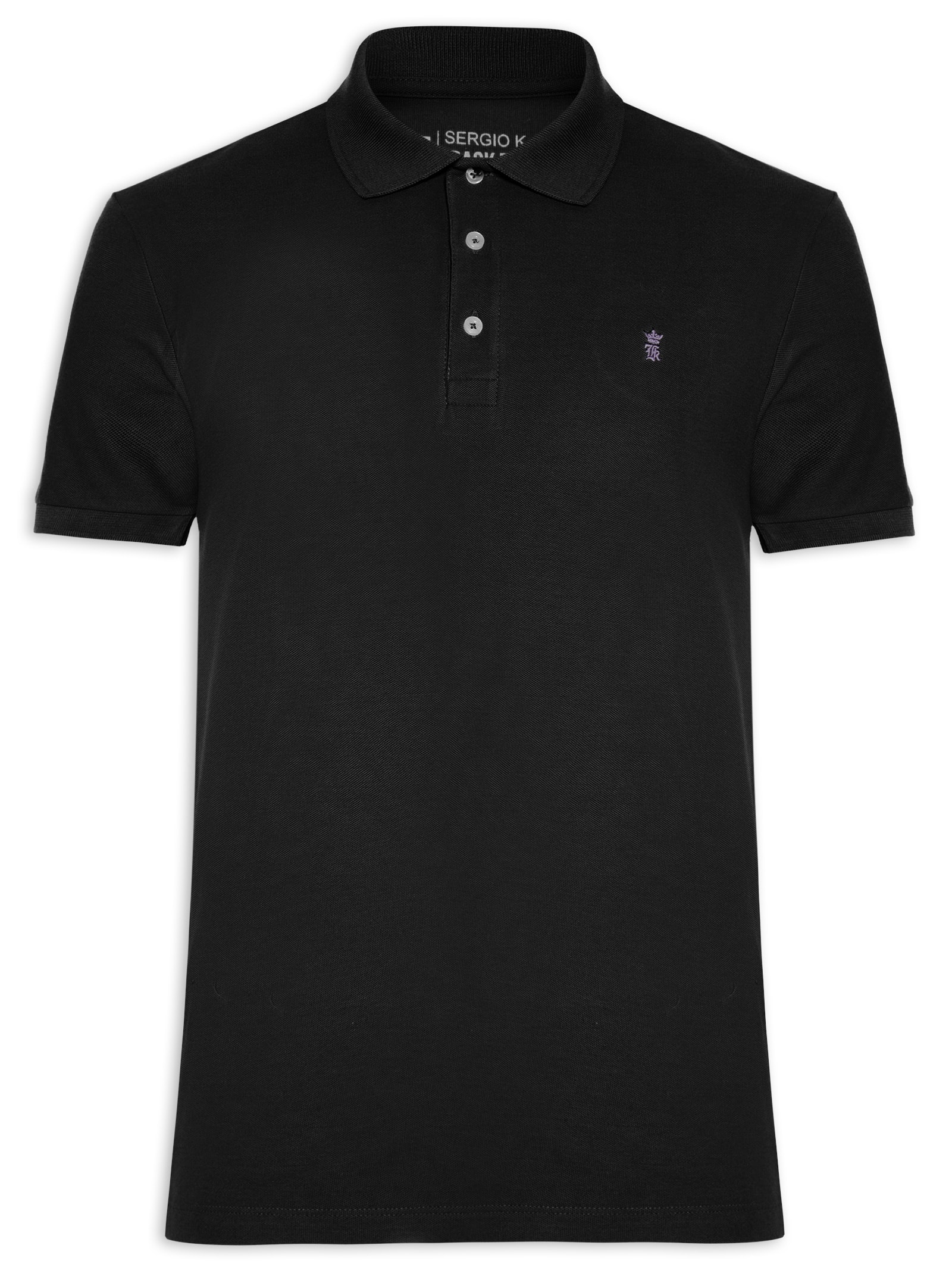 Polo Masculina Manga Curta Slim Básica Sem Friso - Preto Polo Masculina Manga Curta Slim Básica Sem Friso - Preto