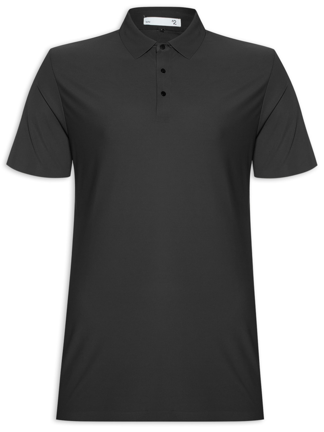 Polo Masculina Manga Curta Básica - Preto