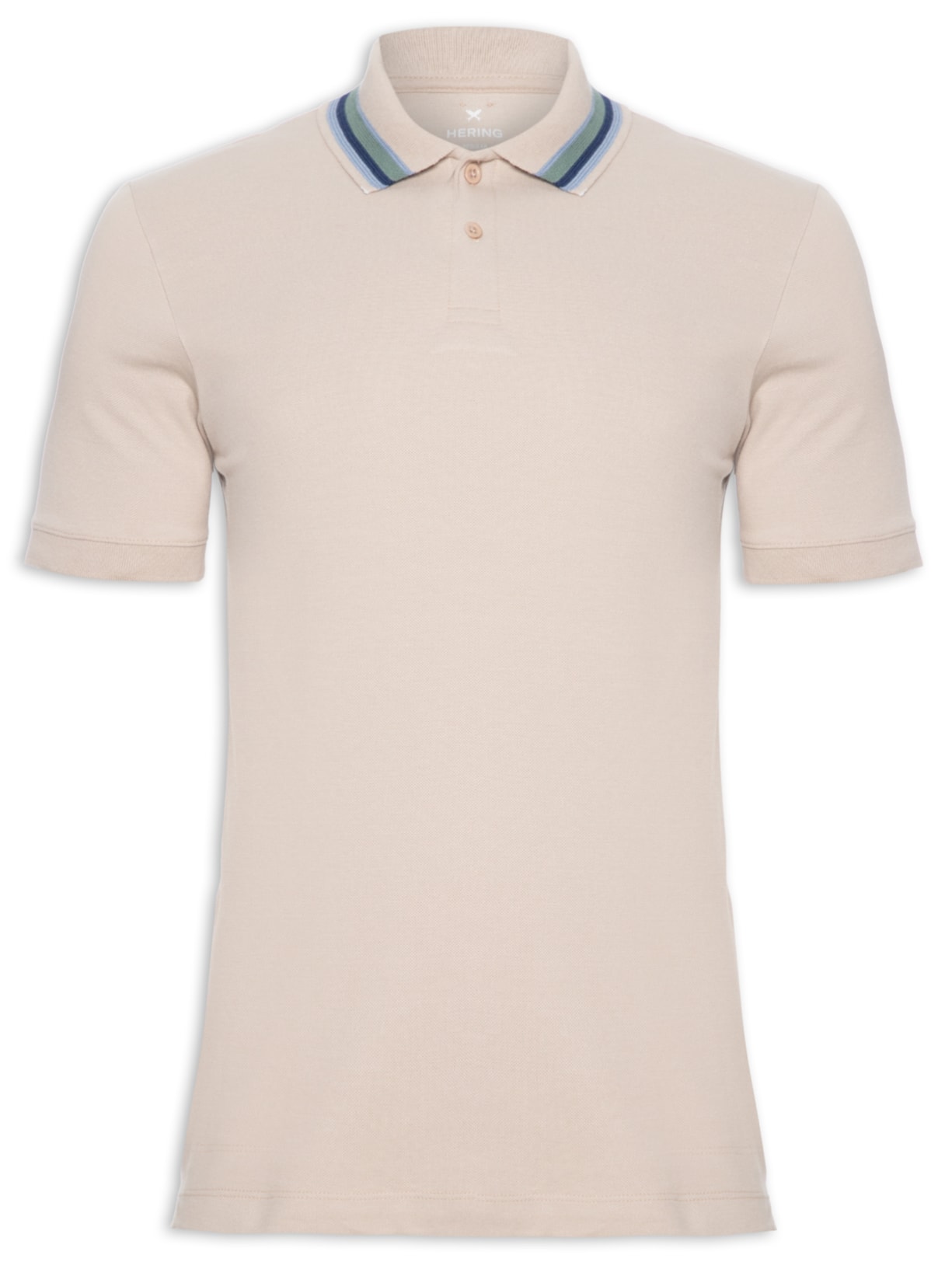 Polo Masculina Manga Curta - Bege