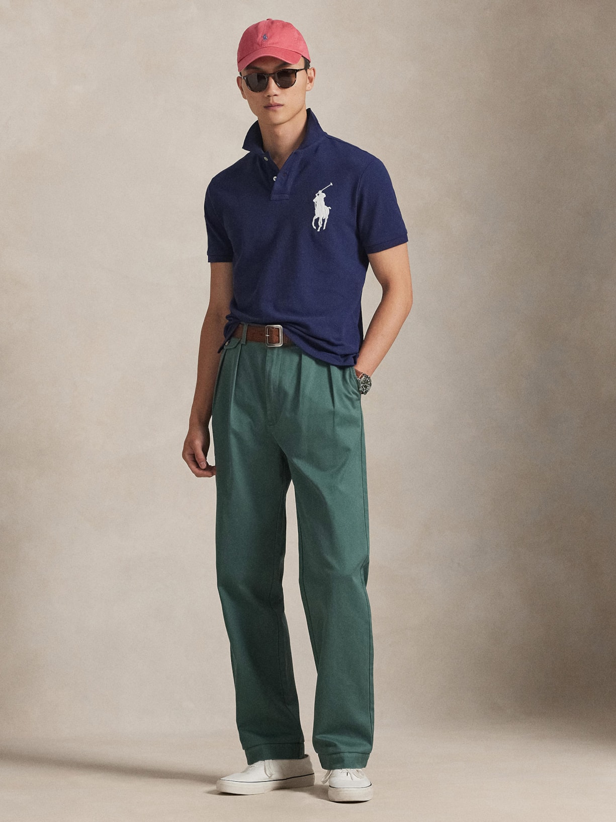 Polo Masculina Manga Curta Big Pony Azul Polo Ralph Lauren