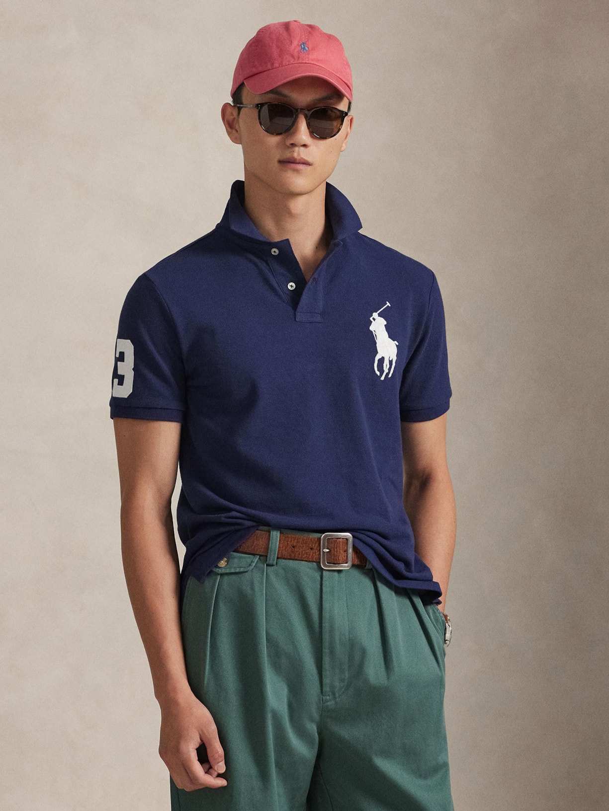 Polo Masculina Manga Curta Big Pony Azul Polo Ralph Lauren