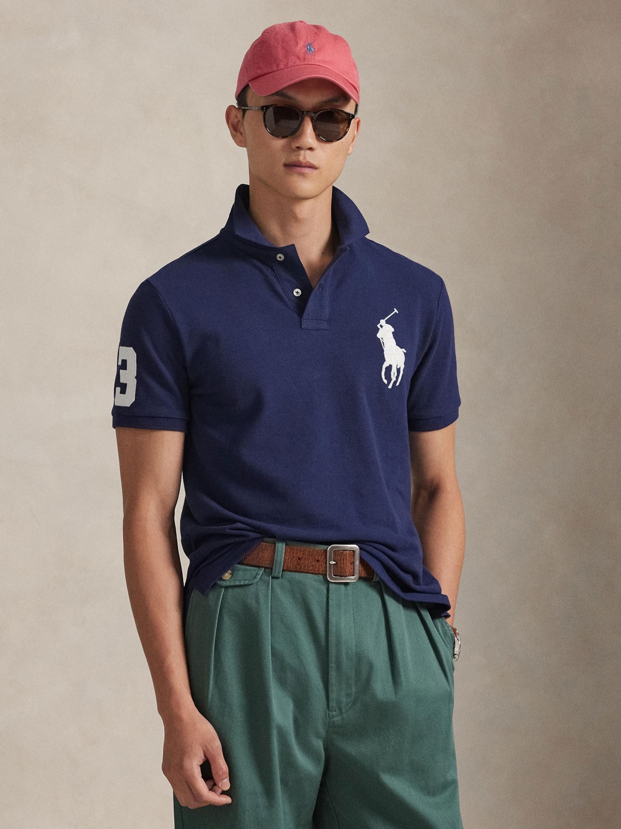 Polo Masculina Manga Curta Big Pony Azul Polo Ralph Lauren