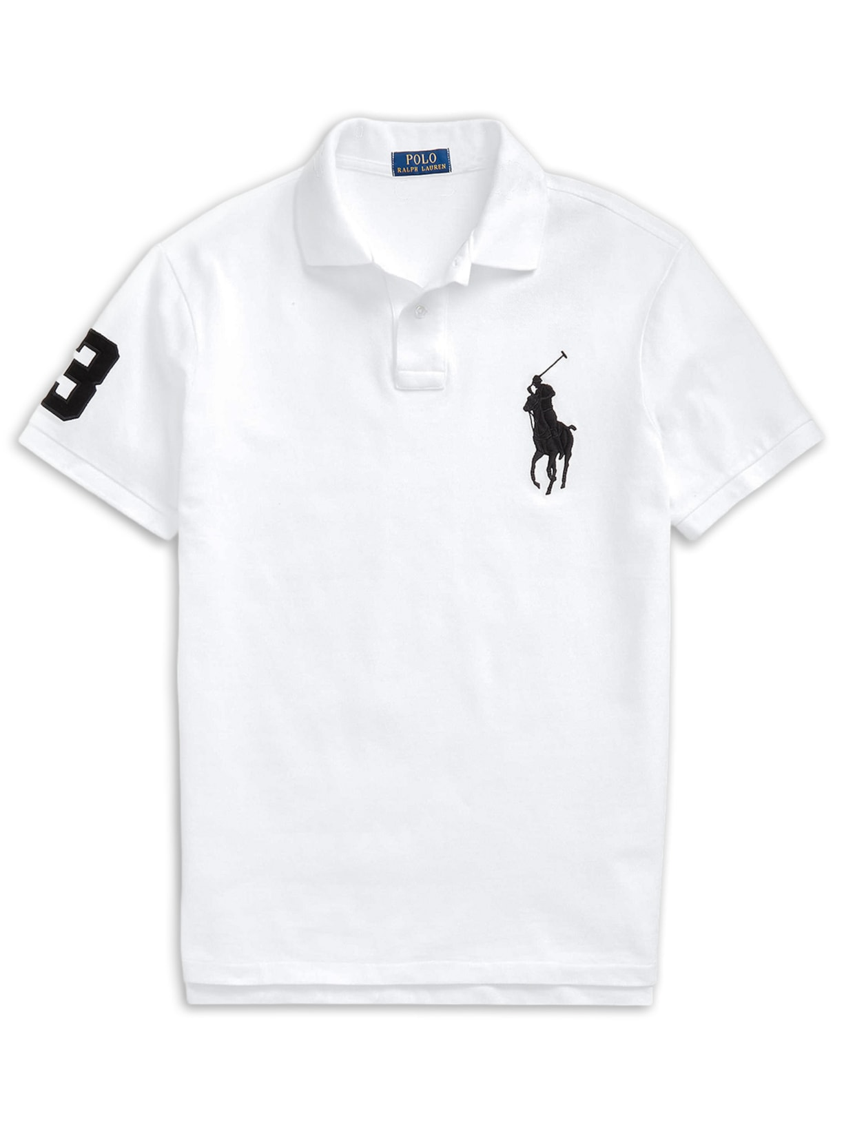 Polo Masculina Manga Curta Big Pony Branco Polo Ralph Lauren
