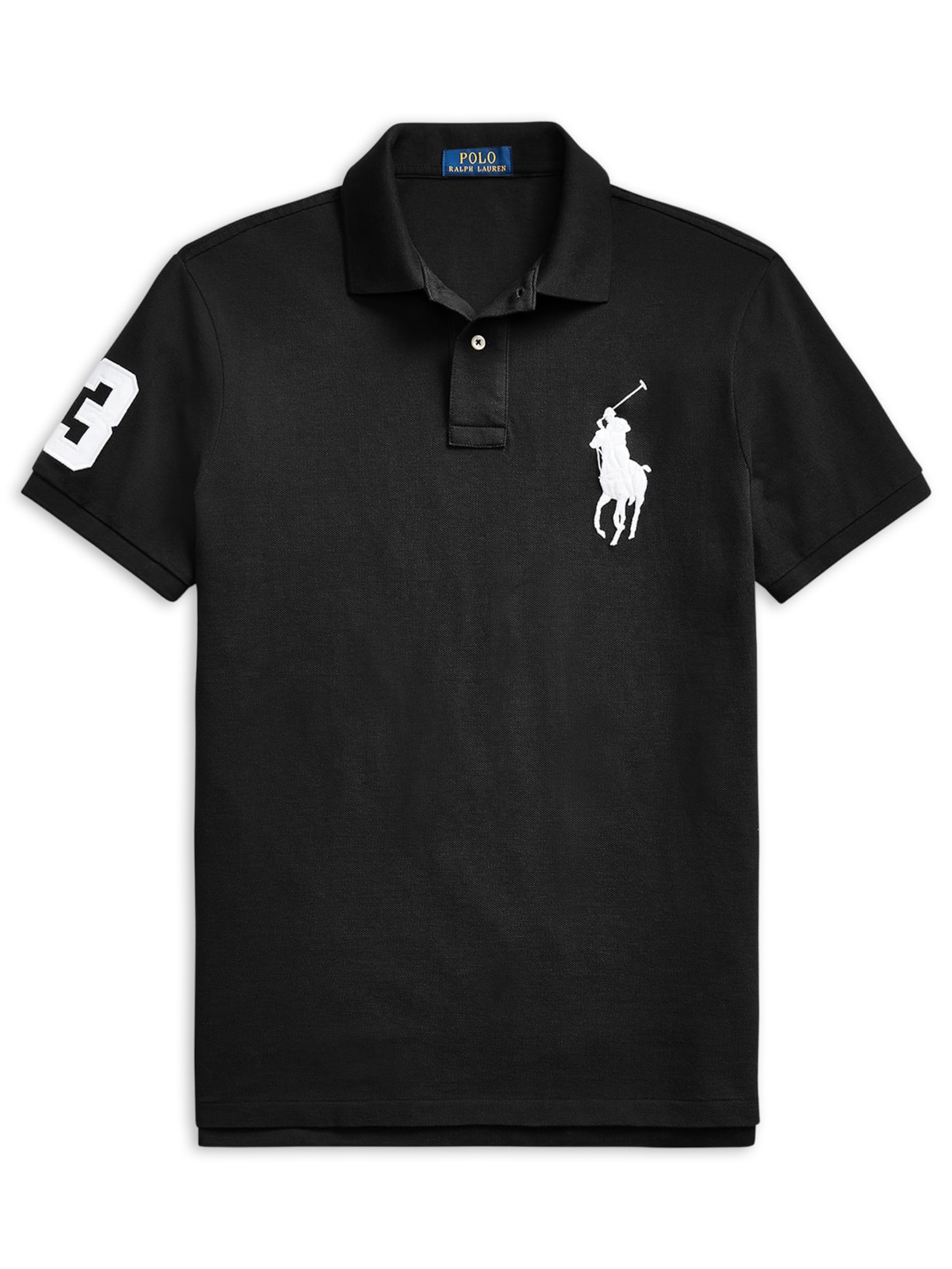 Polo Masculina Manga Curta Big Pony - Preto