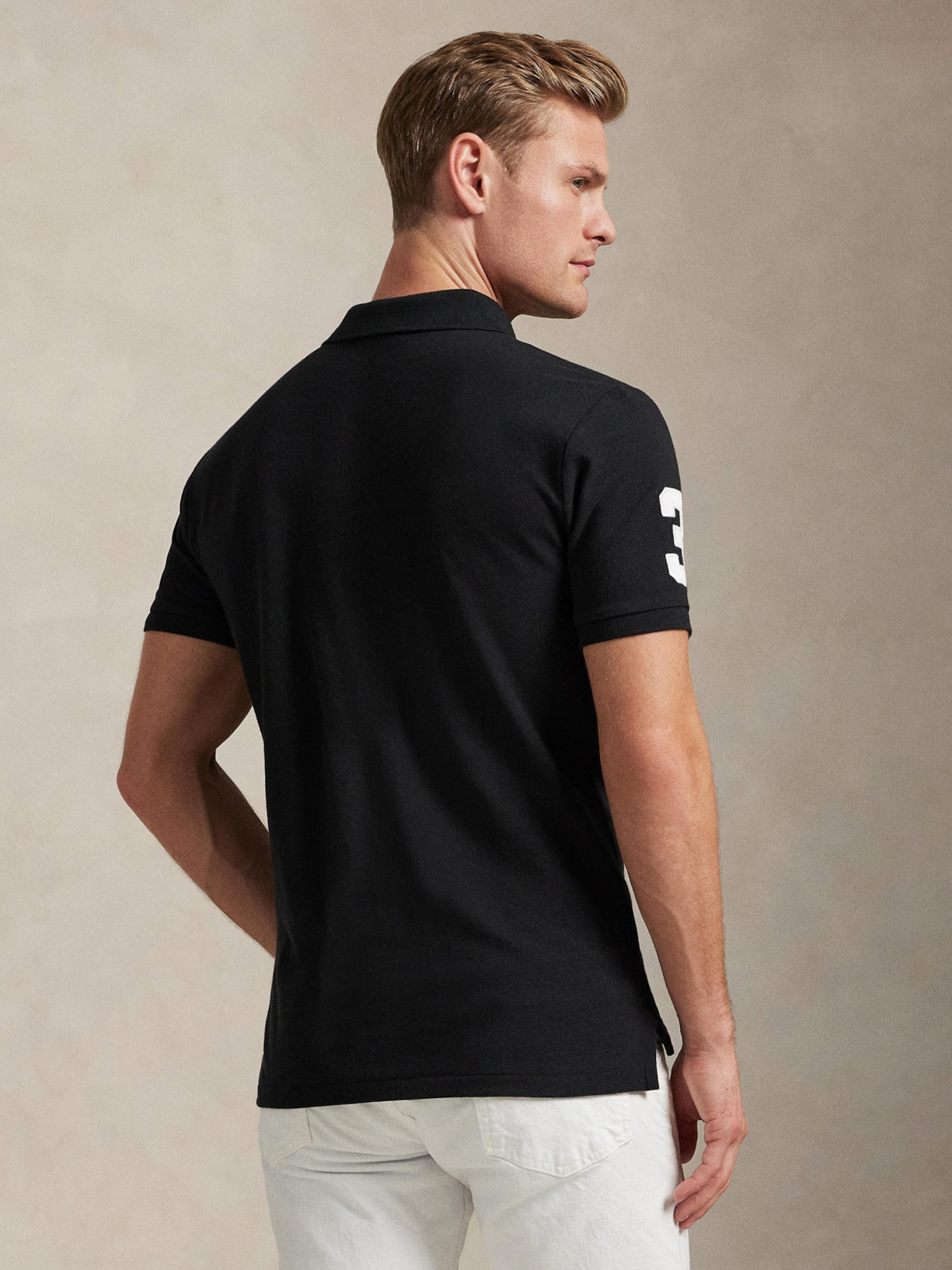Polo Masculina Manga Curta Big Pony Preto Polo Ralph Lauren