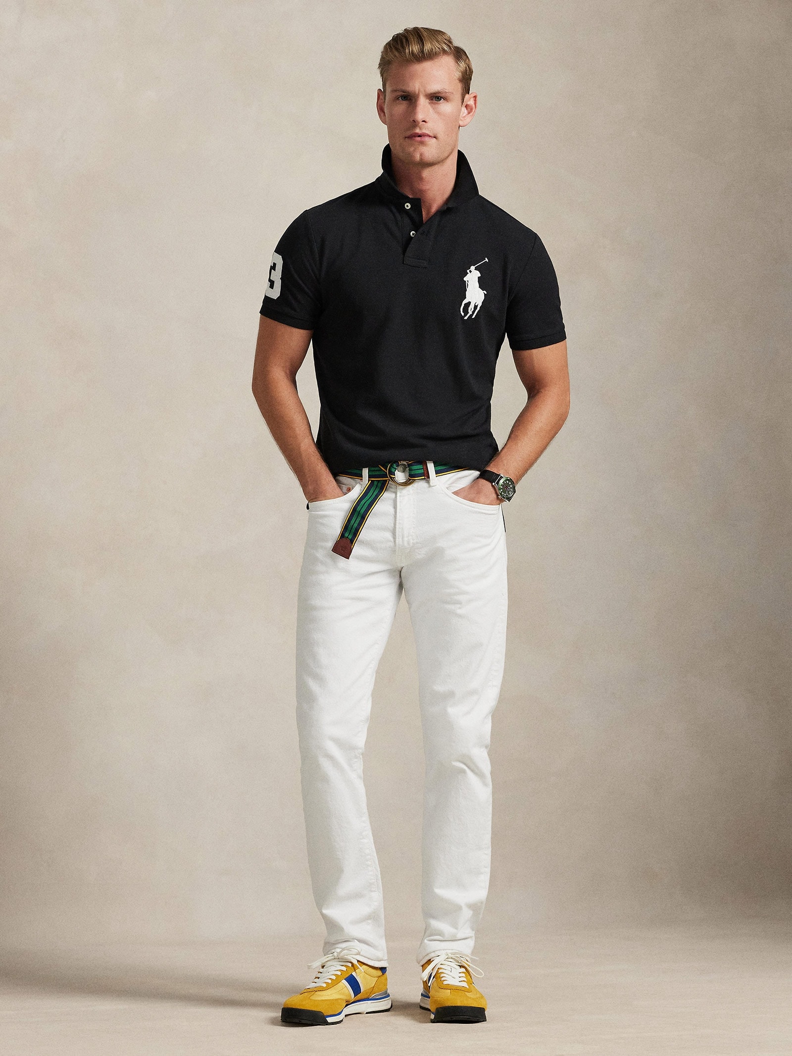 Polo Masculina Manga Curta Big Pony - Preto - Polo Ralph Lauren