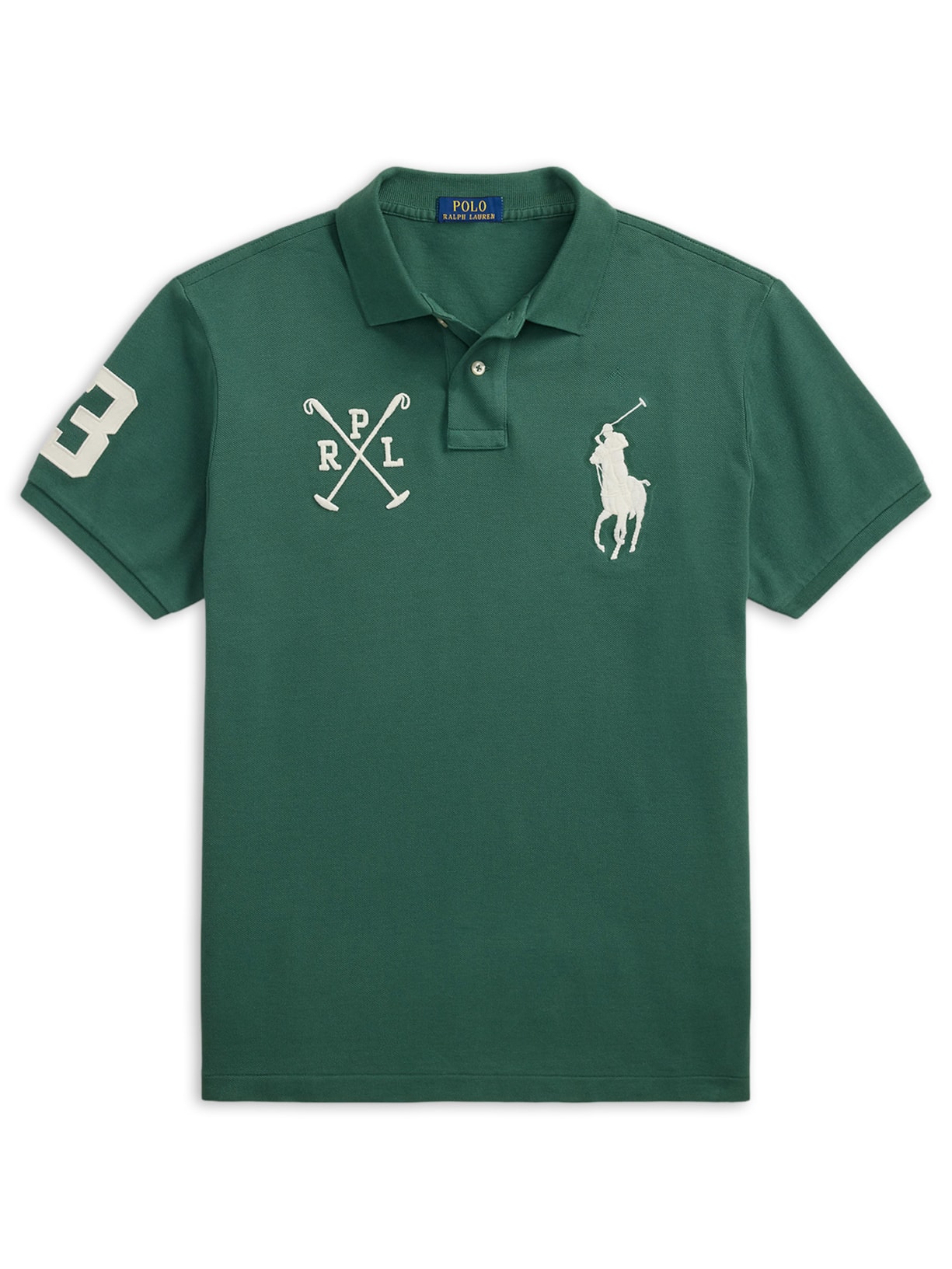 Polo Masculina Manga Curta Big Pony Verde Polo Ralph Lauren