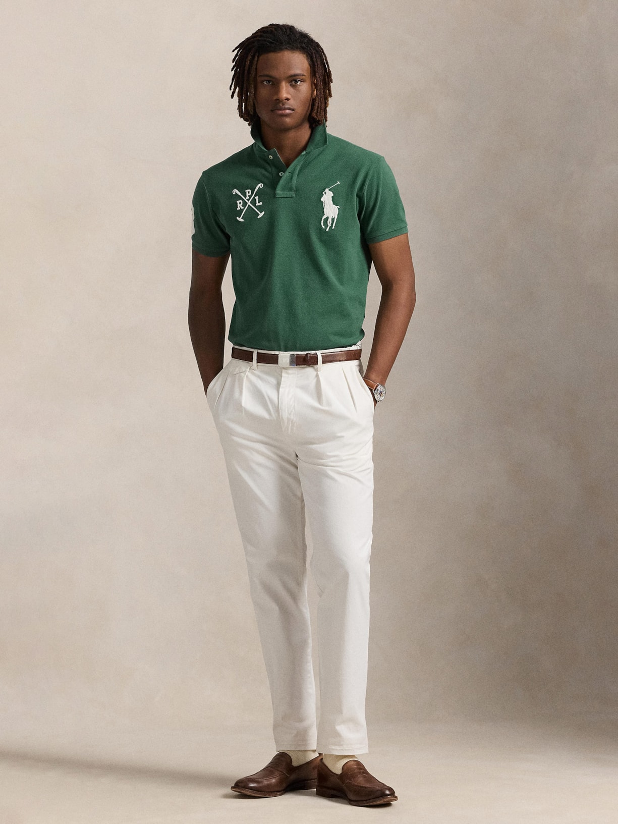 Polo Masculina Manga Curta Big Pony Verde Polo Ralph Lauren